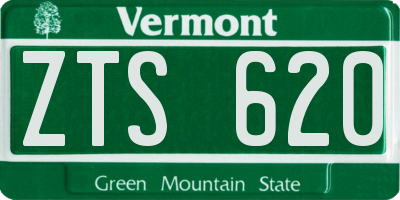 VT license plate ZTS620