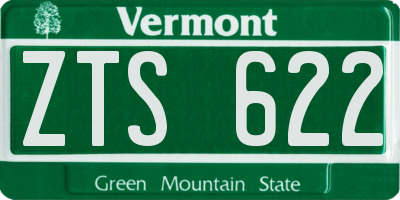 VT license plate ZTS622