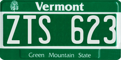 VT license plate ZTS623