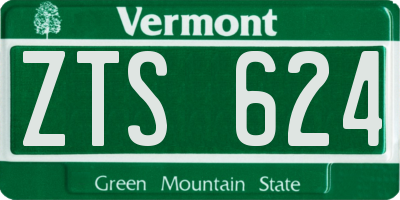 VT license plate ZTS624