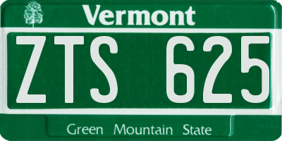 VT license plate ZTS625