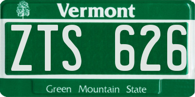 VT license plate ZTS626