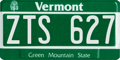 VT license plate ZTS627