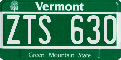 VT license plate ZTS630