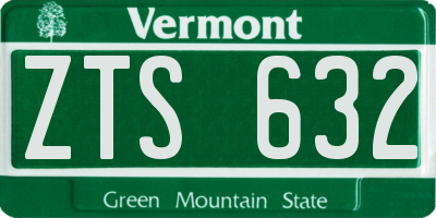VT license plate ZTS632