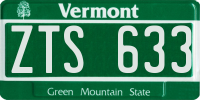 VT license plate ZTS633