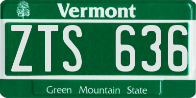 VT license plate ZTS636
