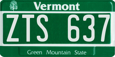 VT license plate ZTS637