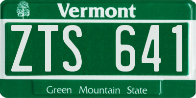 VT license plate ZTS641