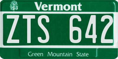 VT license plate ZTS642
