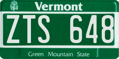 VT license plate ZTS648