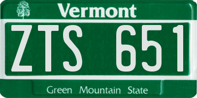 VT license plate ZTS651