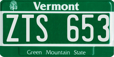 VT license plate ZTS653