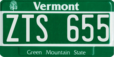VT license plate ZTS655