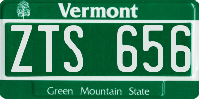 VT license plate ZTS656