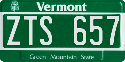 VT license plate ZTS657