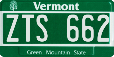 VT license plate ZTS662
