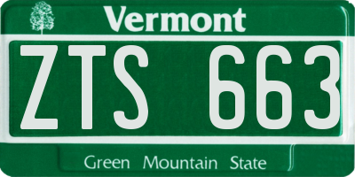 VT license plate ZTS663