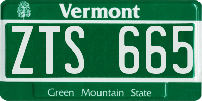 VT license plate ZTS665