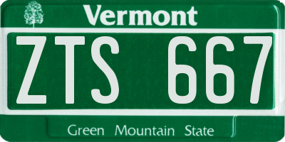 VT license plate ZTS667