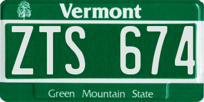 VT license plate ZTS674