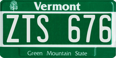 VT license plate ZTS676