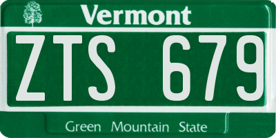 VT license plate ZTS679