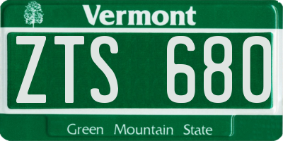 VT license plate ZTS680