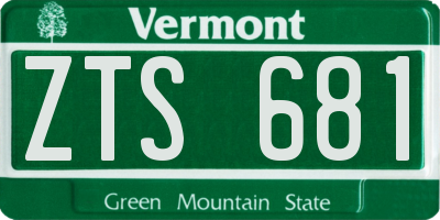 VT license plate ZTS681