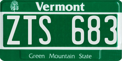 VT license plate ZTS683