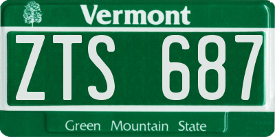 VT license plate ZTS687