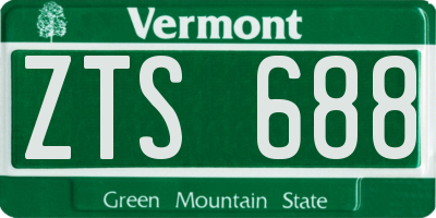 VT license plate ZTS688