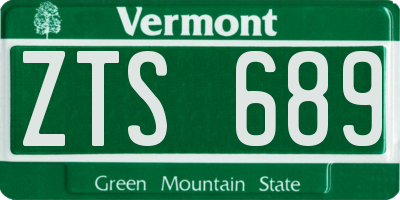VT license plate ZTS689