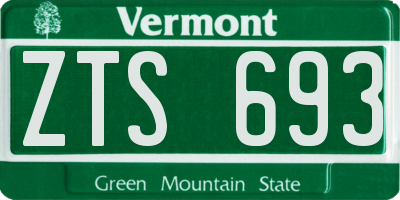 VT license plate ZTS693