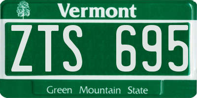 VT license plate ZTS695