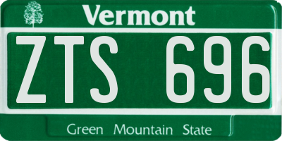 VT license plate ZTS696