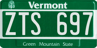 VT license plate ZTS697