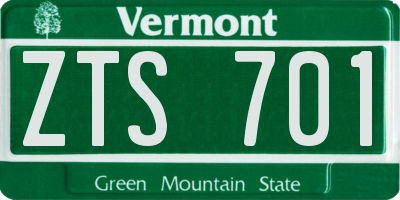 VT license plate ZTS701