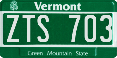 VT license plate ZTS703