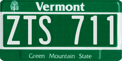 VT license plate ZTS711
