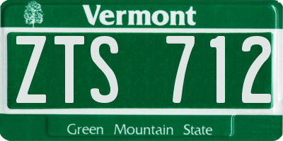 VT license plate ZTS712