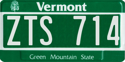 VT license plate ZTS714