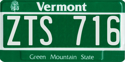 VT license plate ZTS716