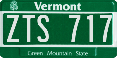 VT license plate ZTS717
