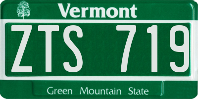 VT license plate ZTS719