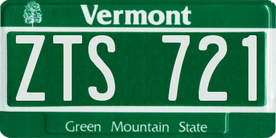 VT license plate ZTS721