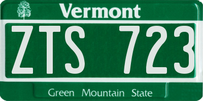 VT license plate ZTS723