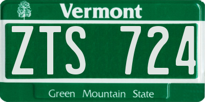 VT license plate ZTS724