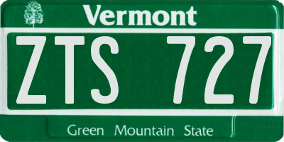 VT license plate ZTS727