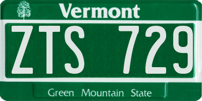 VT license plate ZTS729